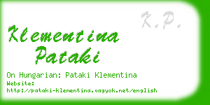 klementina pataki business card